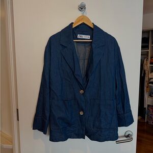 Zara Women's Blue Jacket & Pants